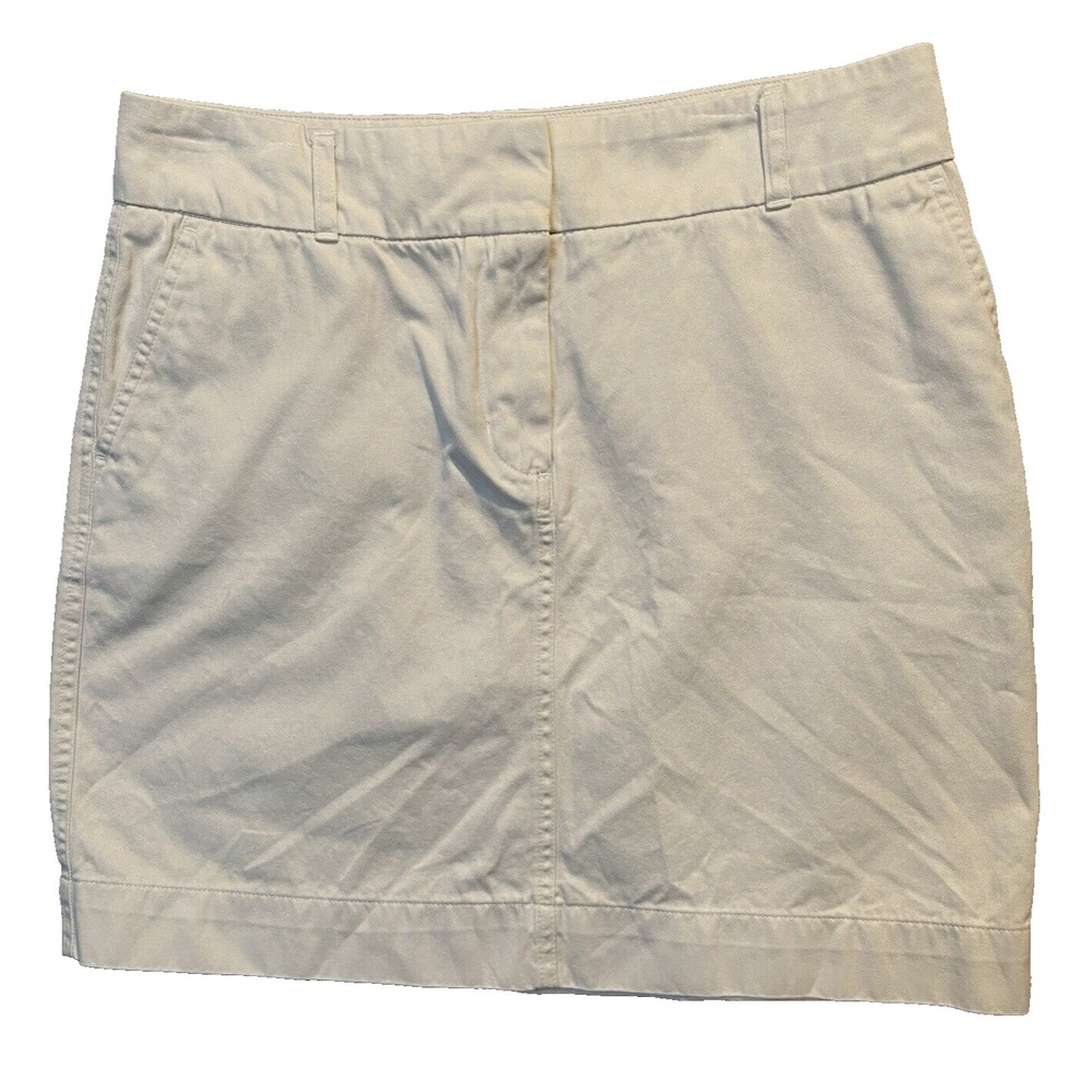 Vineyard Vines By Shep & Ian Mini Skirt Size 6 Cream Pockets Casual‎ Chic
